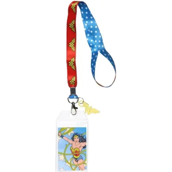 Wonder Woman Lanyard with Metal Charm and Clear ID Holder image {4}