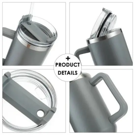 30OZ Straw Coffee Insulation Cup W/ Handle Portable Car Stainless Steel Water Bottle LargeCapacity Travel BPA Free Thermal Mug image {5}
