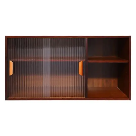YIYIBYUS Small Kitchen Pantry Cabinet, Wall Sideboard with Glass Doors image {7}