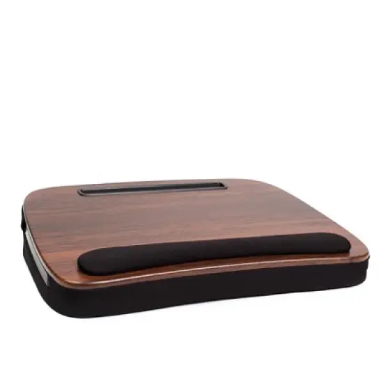 Sofia + Sam Multi Tasking Memory Foam Lap Desk (Brown Wood Top) - Supports Laptops Up to 15 Inches image {2}