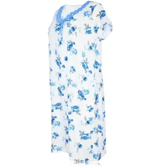 JEFFRICO Womens Nightgowns Short Sleeve Sleepwear Soft Pajama Dress Nightshirts image {12}