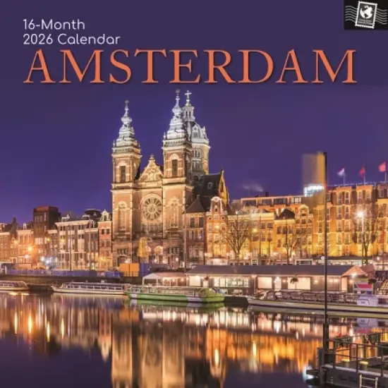 2026 Square Wall Calendar, Amsterdam, 16-Month Passport Collection Theme, 180 Reminder Stickers (12x12 In) image {4}