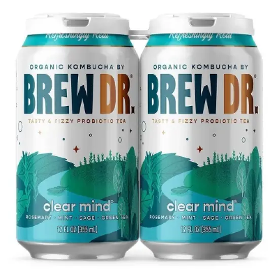 Brew Dr. Kombucha Clear Mind - 12 fl oz Cans/4pk image {7}