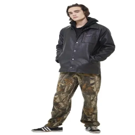 Members Only Mens Vegan Leather Coach Jacket image {2}