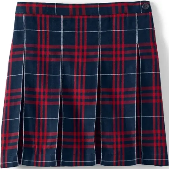 Lands' End School Uniform Girls Plaid Box Pleat Skirt Top of the Knee image {11}
