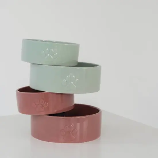 Dexypaws: Ceramic Dog Bowl: Sage Green, 26oz, Pet Feeding Dish image {8}