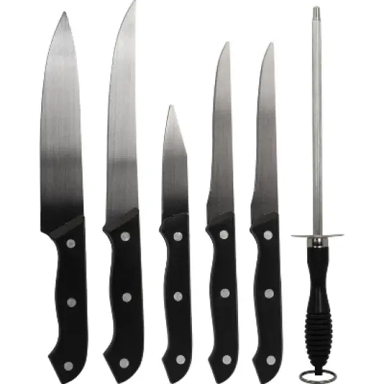 Deco Essentials 5-Piece Knife Set with Cutting Board and Sharpening Steel image {3}