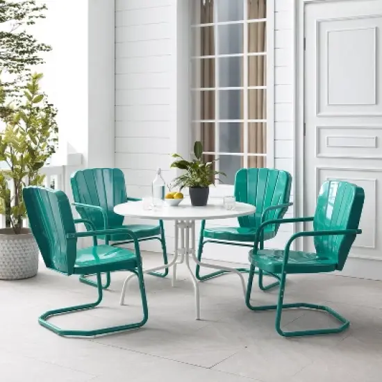 Ridgeland 5pc Outdoor Dining Set - Turquoise - Crosley image {7}