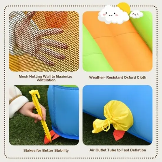 Costway Inflatable Slide Bouncer Ball Pit Basketball Dart Game Without Blower image {8}