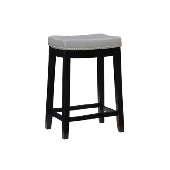 Claridge Leather Saddle Counter Height Barstool - Linon image {18}