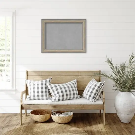 Amanti Art 33"x25" Framed Magnetic Board Fleur Champagne Silver : Metal Wall Mount, Office D&eacute;cor image {4}