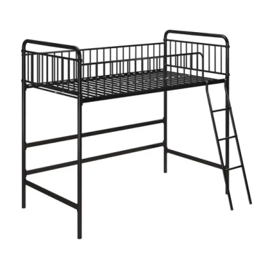 Twin Kaila Metal Loft Bed Black - Room & Joy image {6}