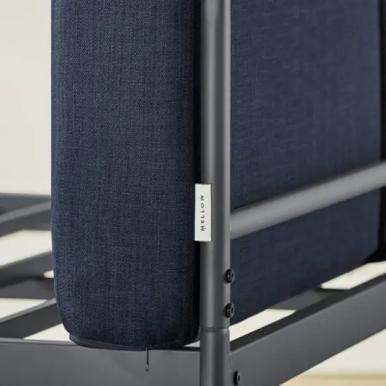 Maggie Metal Platform Bed with Upholstered Cushion Headboard - Mellow image {6}