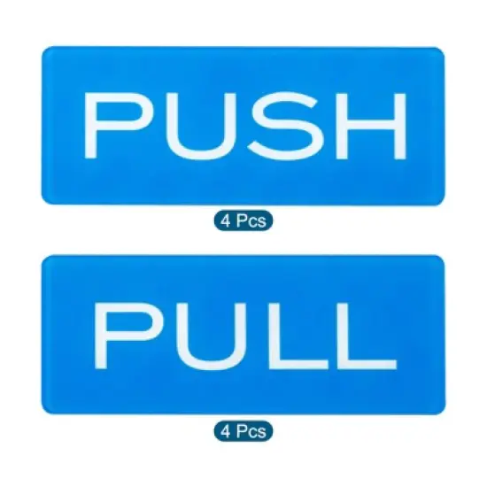 Unique Bargains Acrylic Self-Adhesive Home Hotel Push Pull Door Sign 8 Pcs image {2}