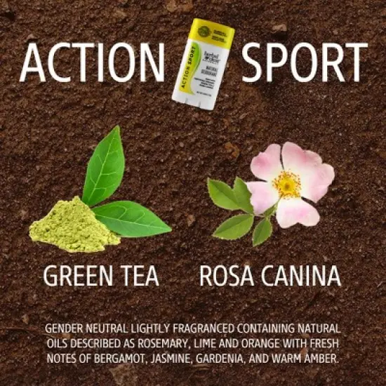 Action Sport Deodorant by Herbal Clear Naturally  -  2.65 oz Stick image {3}