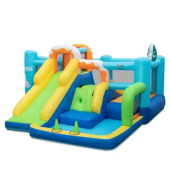 Costway 7-in-1 Kids Inflatable Bounce Castle Multi-Play Jumping House image {9}