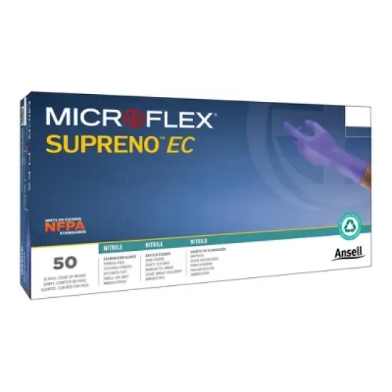 Supreno EC Disposable Nitrile Exam Glove Extended Cuff Length LARGE SEC-375-L 50 per Box image {2}
