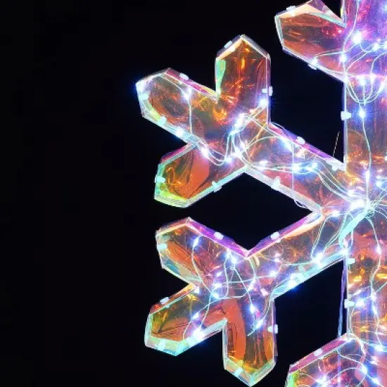 LuxenHome 3-Piece Snowflake Holiday Decoration Set with Battery-Operated Lights Clear image {7}