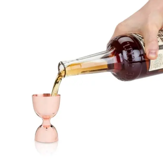 Viski Canterbury Double Measure for Cocktails, Bar Tools and Accessories Stainless Steel Bartender Tool Measuring Shot Copper Set of 1 image {4}