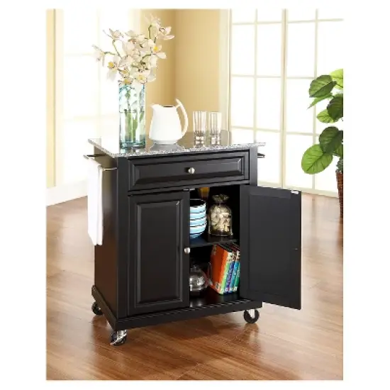 Solid Granite Top Portable Kitchen Cart/Island - Crosley image {3}