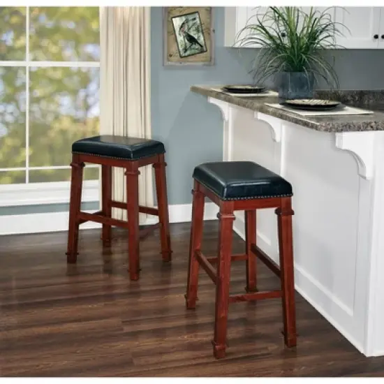 Kennedy Backless Barstool Wood - Linon image {3}