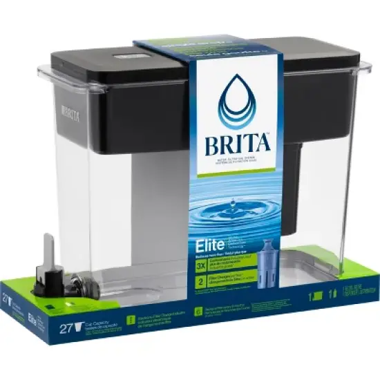 Brita Extra Large 27-Cup UltraMax Filtered Water Dispenser with Filter - Jet Black image {1}