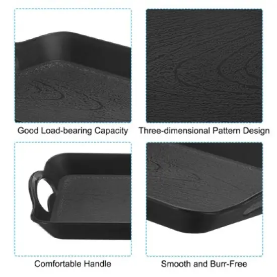 Unique Bargains Plastic Reusable Multi-Purpose Rectangle Serving Trays image {2}