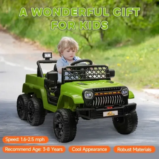 Qaba 12V 4x4 Kids Electric Car, 2WD/4WD Switchable Kids Ride on Car with Parent Remote Control, Spring Suspension System, Back Trailer image {4}