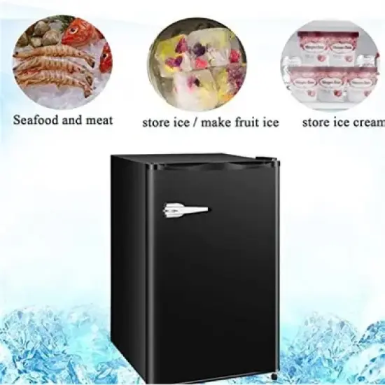 Kismile 2.3 Cu.Ft Upright Freezer, Energy Saving and Low Noise, 3 temperature settings (Black) image {6}