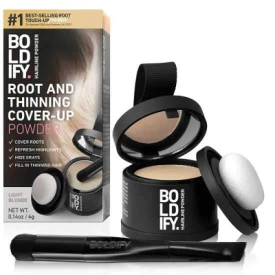 BOLDIFY Root Touch Up Powder with Brush, Covers Thinning Hair & Grays, Water-Resistant image {9}
