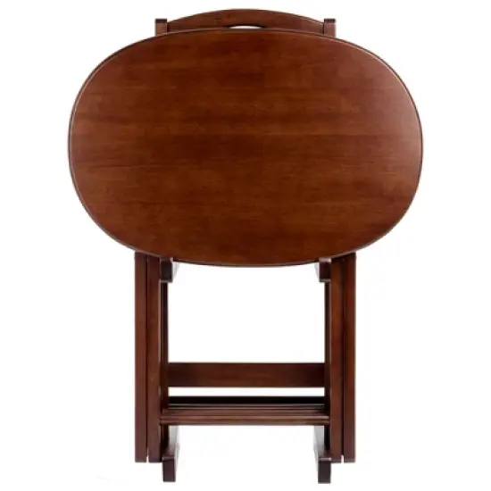 5pc Nathan Snack Table Set In Cappuccino Brown - Winsome image {2}