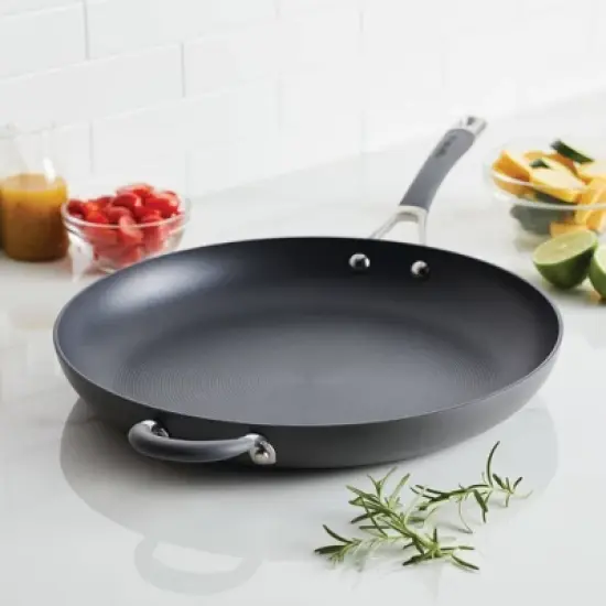 Circulon Radiance 14" Nonstick Hard Anodized Frying Pan with Helper Handle Gray image {4}