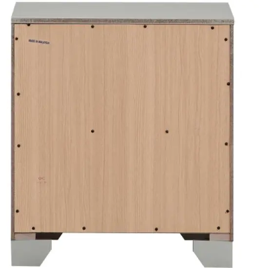 Passion Furniture Madison 2-Drawer Silver Champagne Nightstand (26 in. H x 17 in. W x 23 in. D) image {4}