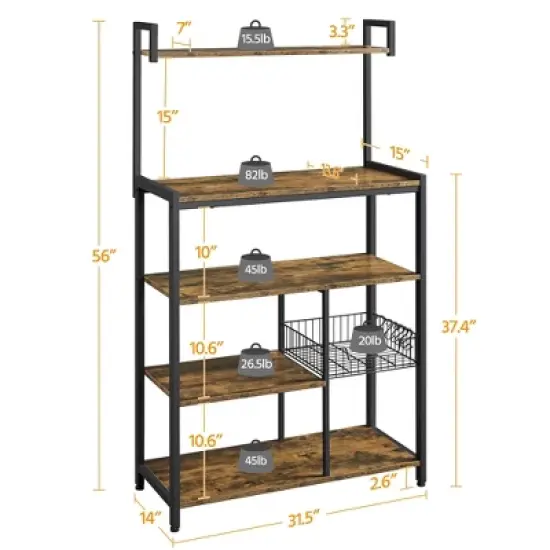 Yaheetech Utility Kitchen Storage Rack with 4 Shelves image {3}