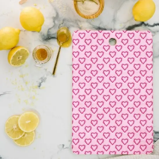Lisa Argyropolous Mini Hearts Pink Cutting Board - Deny Designs image {1}