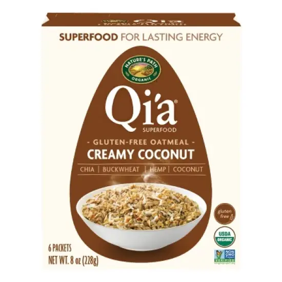 Nature's Path Qi'a Organic Creamy Coconut Oatmeal 6pk/48oz image {1}