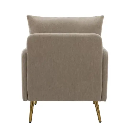 Giovann Wooden Upholstered Accent Chair Comfy Armchair Living Room and Bedroom Armchair with Metal Legs | Karat Home image {4}