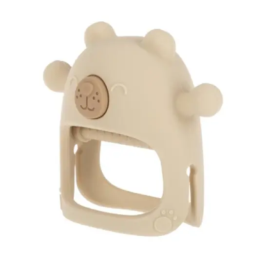 Nuby Silicone Wrist Grip Teething Mitten - Brown Bear image {1}