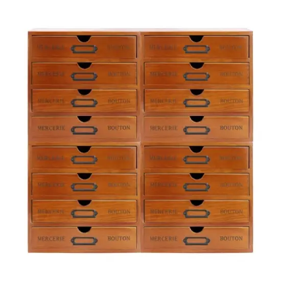 YIYIBYUS 16-Drawer Organizer, Wooden Desktop Organizer, Wooden Storage Box image {8}