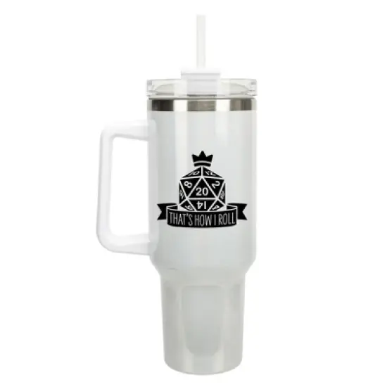 100 North That's How I Roll Nat 20 Dice Role Playing Game Wrap-Around 40 Oz. Stainless Steel Water Bottle Coffee Mug, Spill & Leak Resistant, Travel image {5}