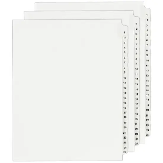 Avery 1-25 Legal Exhibit Dividers, Unpunched 3 Sets (21860) image {6}