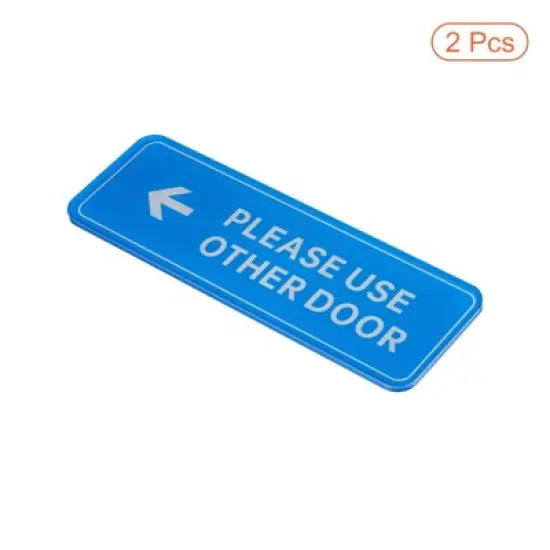 Unique Bargains Self-Adhesive Decor Home Business Please Use Other Door Left Arrow Sign 2 Pcs image {2}