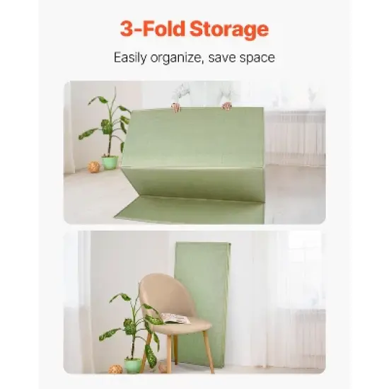 VEVOR Japanese Tatami Mat, Queen Size Foldable Japanese Tatami Mattress( Natural Rush Grass), Japanese Floor Mattress with Non-Slip Backing, Green image {6}