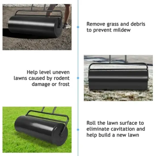 Costway 17-Gallon Lawn Roller Heavy-Duty Steel Push/Pull Sod Roller 36'' x 12'' Black image {6}
