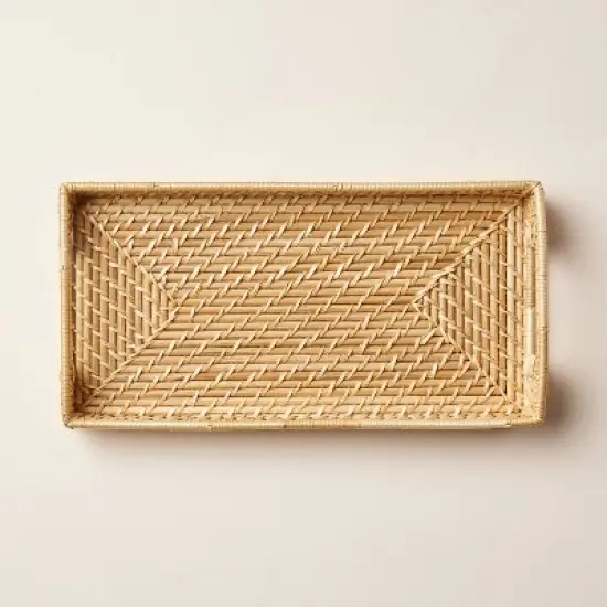 7"x14" Natural Woven Bathroom Tray - Hearth & Hand&trade; with Magnolia image {2}