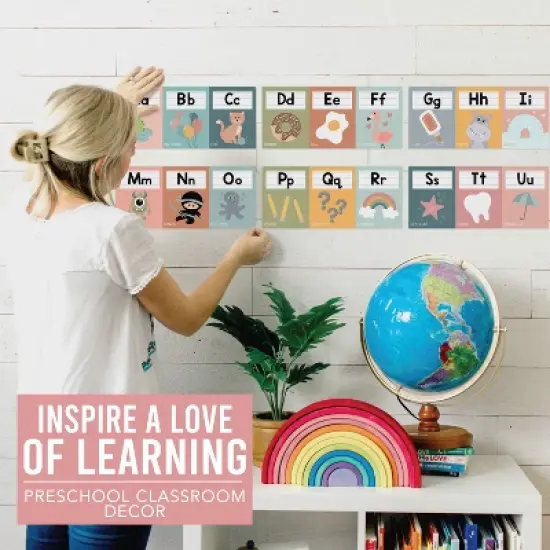 Hadley Designs Boho Muted Number Line and Alphabet Letters For Classroom Wall, Set of 12 image {4}