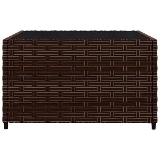 vidaXL Patio Lounge Set Brown Poly Rattan Compact Adjustable Feet image {5}