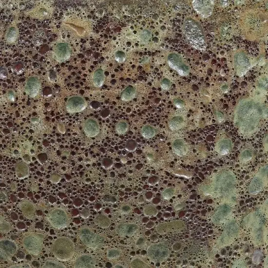 Sunnydaze Round Lava Finish Ceramic Planter - Green Distressed Ceramic - 14" Round image {5}