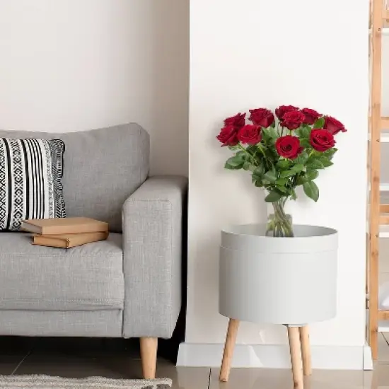 Dozen Fresh Cut Red Roses with Vase image {1}