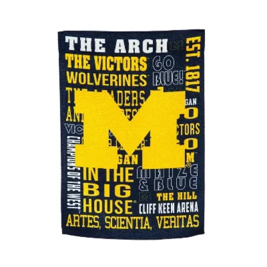 Embossed Suede Flag, House Size, University Of Michigan image {3}
